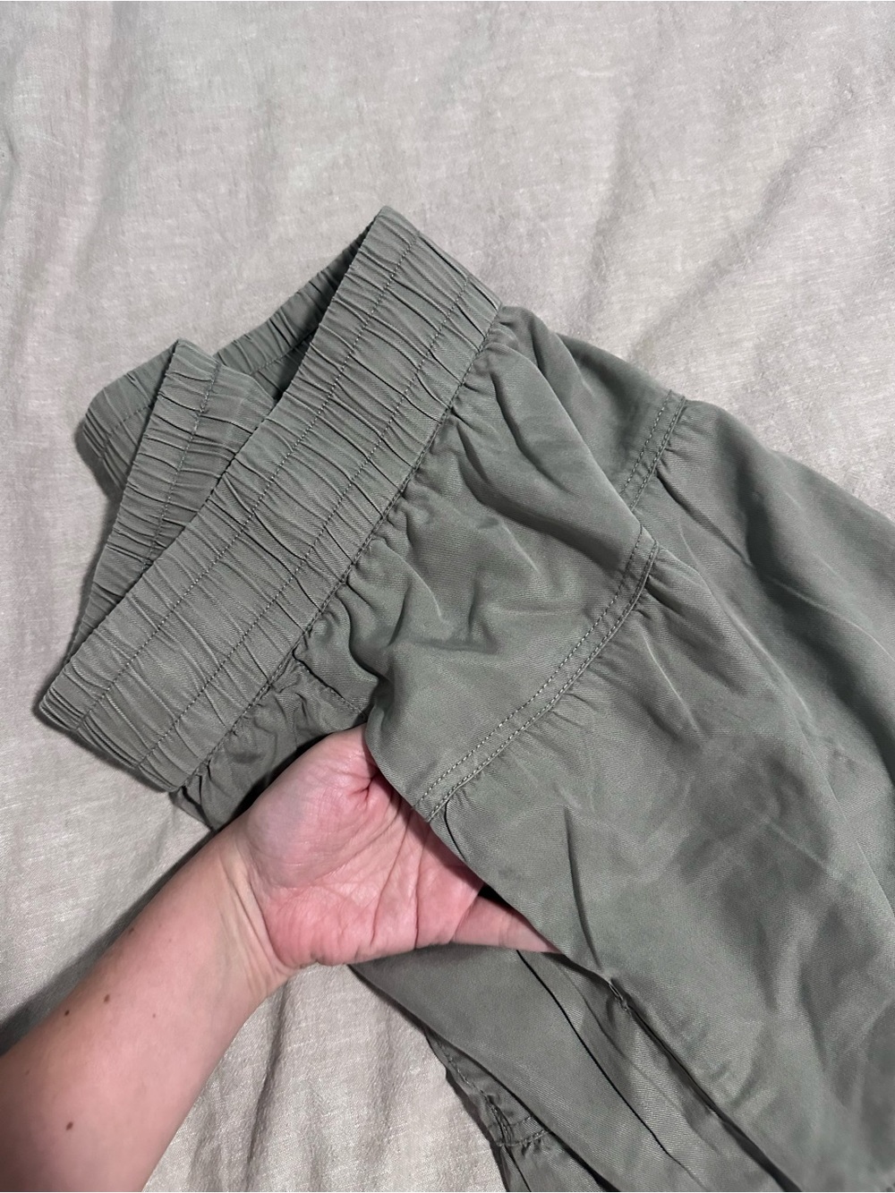 🫶 Quince Vintage Wash Tencel Tiered Maxi Skirt - Size S | Olive/Sage - Picture 5 of 6